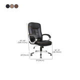 Ergonomic Black Adjustable Leather Swivel Office Chair #size