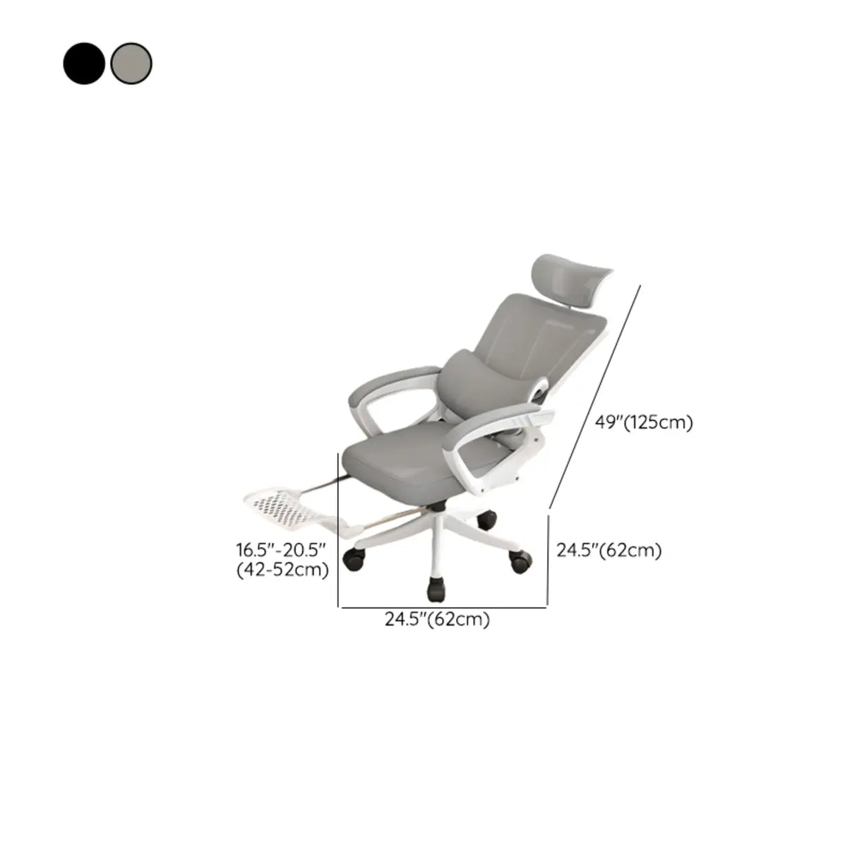 Ergonomic Black Adjustable Mesh Reclining Office Chair 