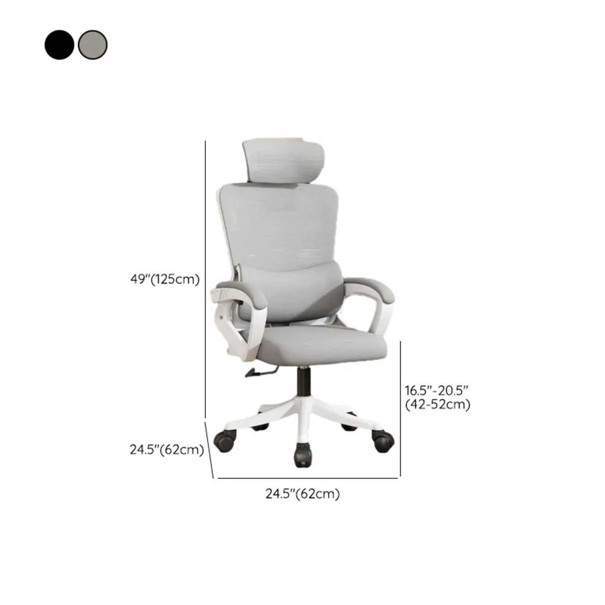 Ergonomic Black Adjustable Mesh Reclining Office Chair Image - 15