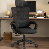 Ergonomic Black Adjustable Mesh Reclining Office Chair Image - 2