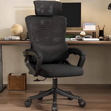 Ergonomic Black Adjustable Mesh Reclining Office Chair Image - 2