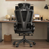 Ergonomic Black Adjustable Mesh Reclining Office Chair Image - 4