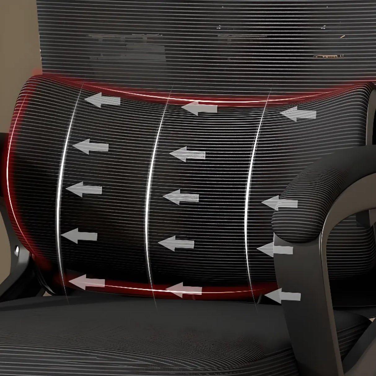 Ergonomic Black Adjustable Mesh Reclining Office Chair Image - 7