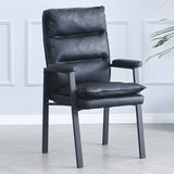 Ergonomic Black Modern High-Back Leather Office Chair Image - 22