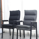 Ergonomic Black Modern High-Back Leather Office Chair Image - 5
