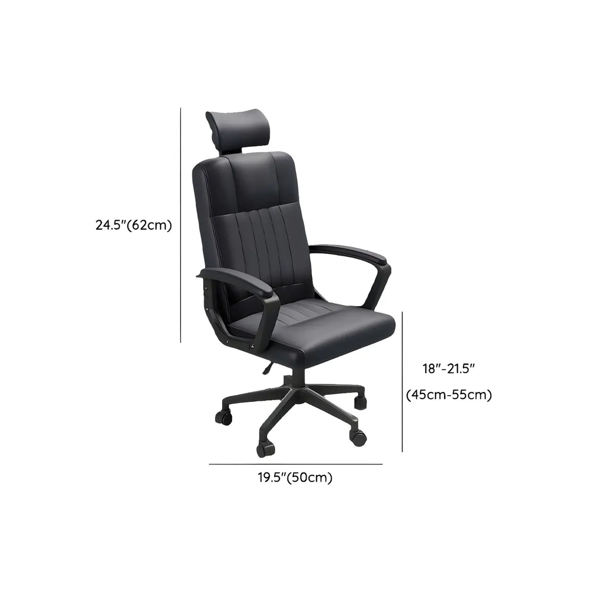 Ergonomic Black Nylon Leather Office Chair with Arms 