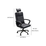 Ergonomic Black Nylon Leather Office Chair with Arms #size