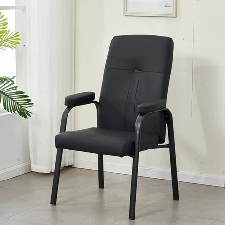 Ergonomic Black Steel Modern Leather Office Chairs Image - 1