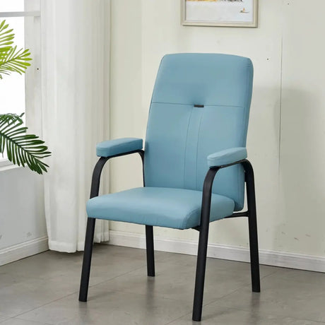 Ergonomic Black Steel Modern Leather Office Chairs Image - 2