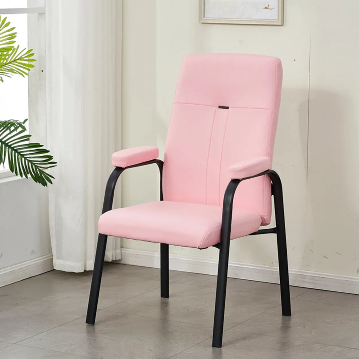 Ergonomic Black Steel Modern Leather Office Chairs Image - 5