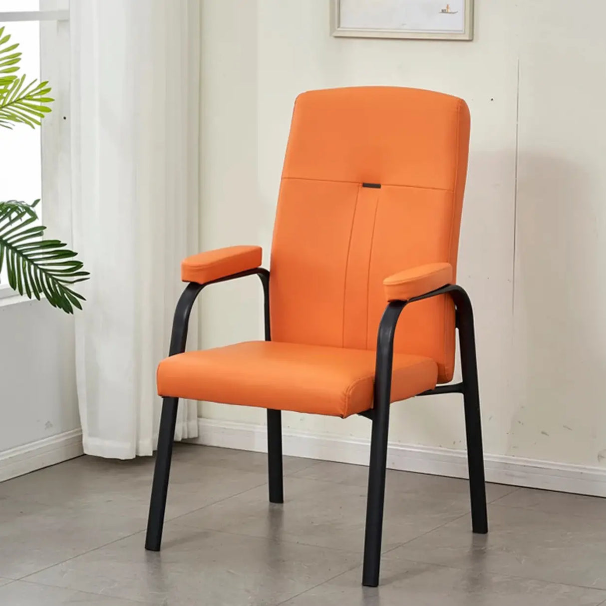 Ergonomic Black Steel Modern Leather Office Chairs Image - 8