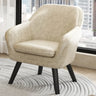 Ergonomic Brown Oiled Leather Fixed Back Accent Chair Image - 2