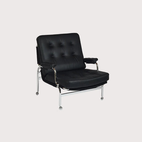 Ergonomic Brown Silicone Rubber Tufted Back Arm Chair Image - 2