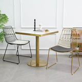 Ergonomic Curved Open Wireframe Metal Dining Chair Image - 1