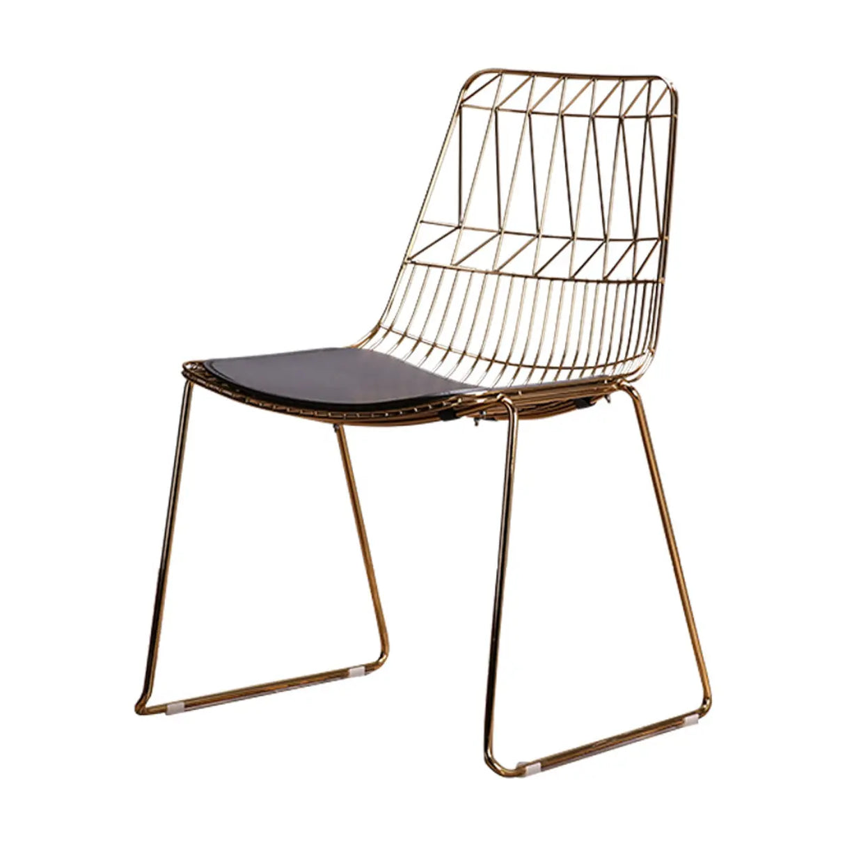 Ergonomic Curved Open Wireframe Metal Dining Chair Image - 3