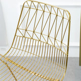 Ergonomic Curved Open Wireframe Metal Dining Chair Image - 14