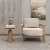 Ergonomic Faux Cotton Linen Tight Back Arm Chair Image - 4