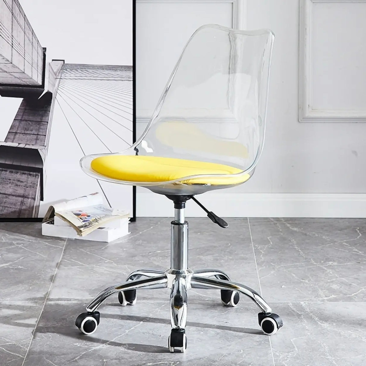 Ergonomic Faux Leather Seating Office Chair with Wheels Image - 11