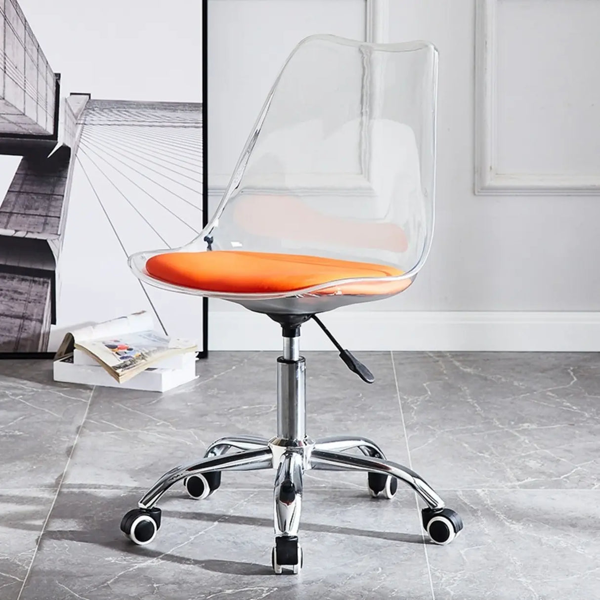 Ergonomic Faux Leather Seating Office Chair with Wheels Image - 13
