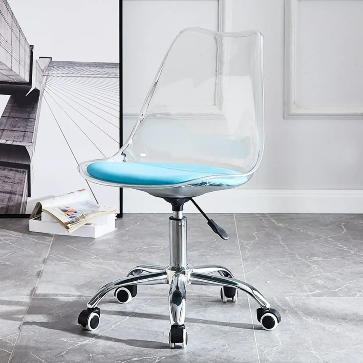 Ergonomic Faux Leather Seating Office Chair with Wheels Image - 16