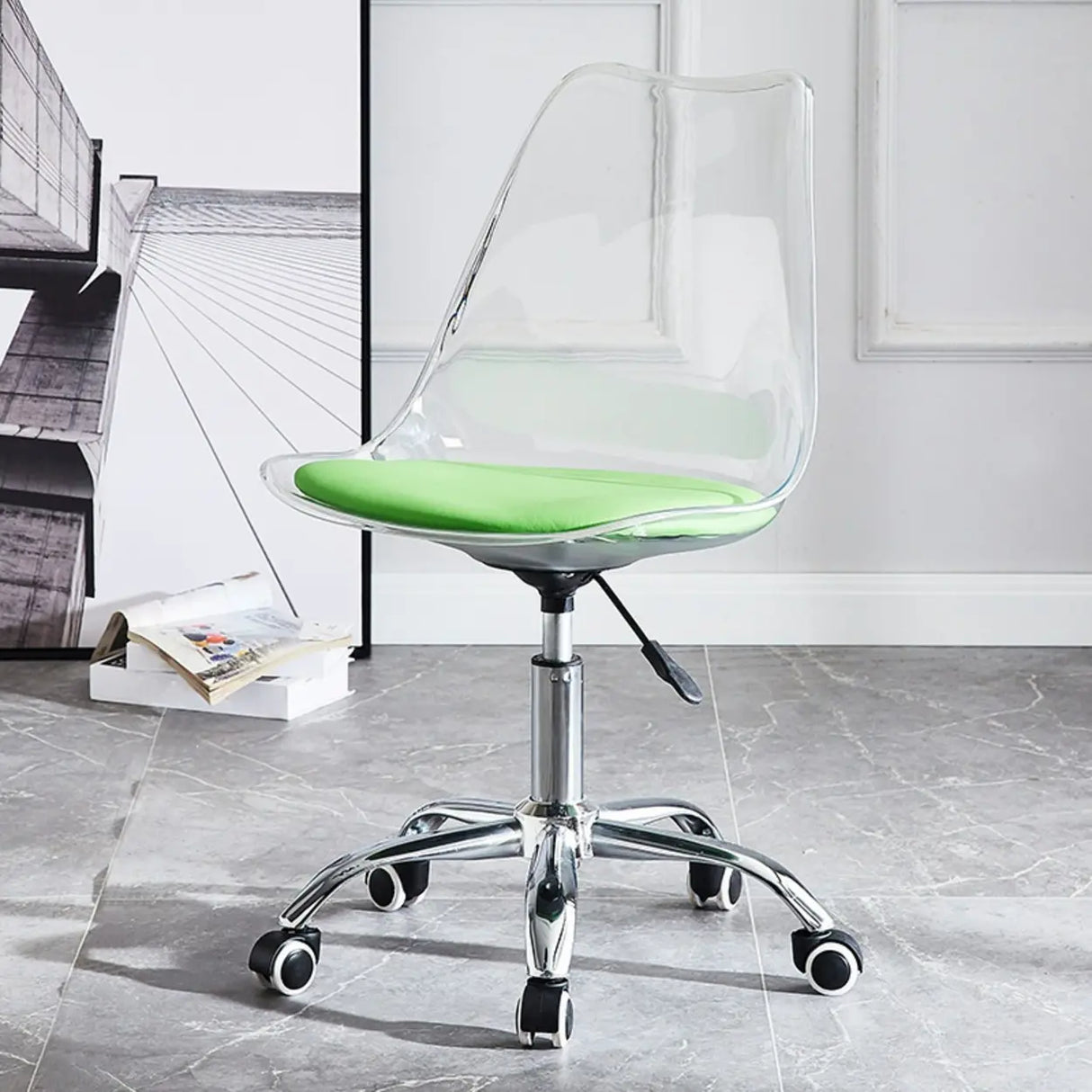 Ergonomic Faux Leather Seating Office Chair with Wheels Image - 17