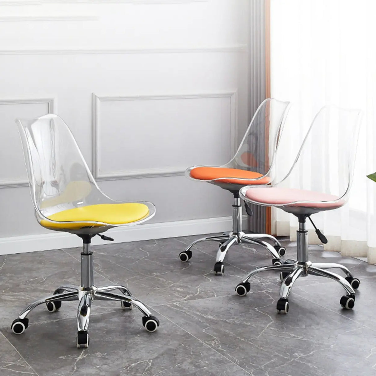 Ergonomic Faux Leather Seating Office Chair with Wheels Image - 19