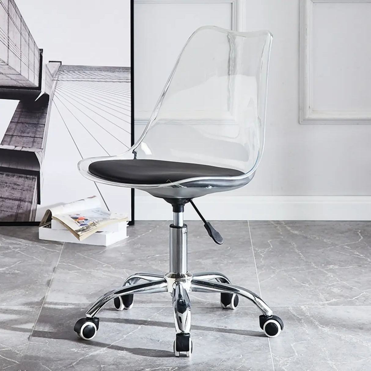 Ergonomic Faux Leather Seating Office Chair with Wheels Image - 2