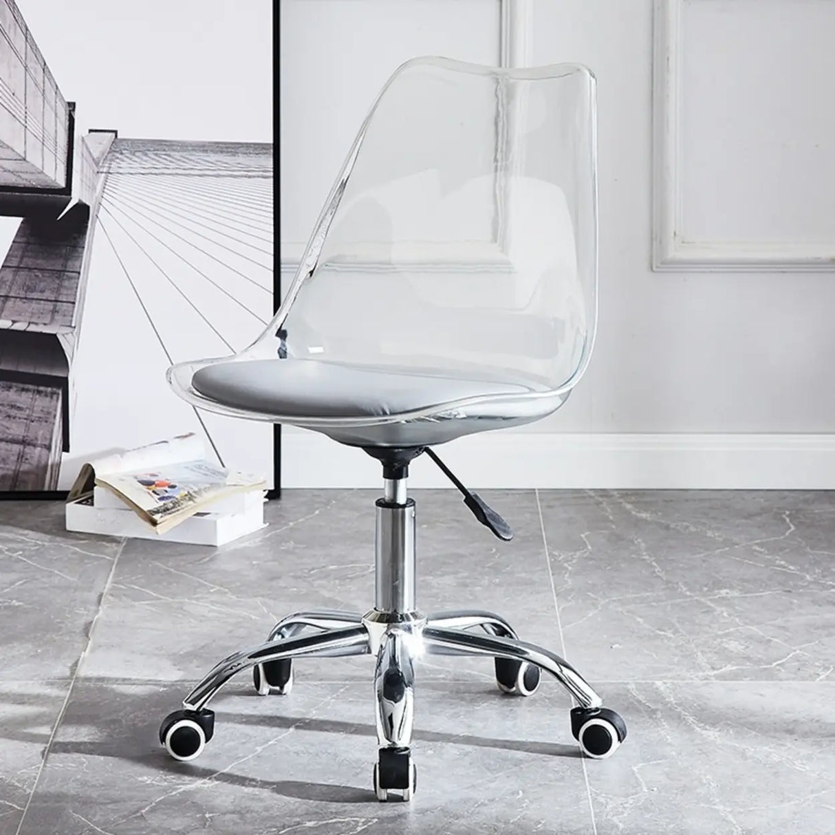 Ergonomic Faux Leather Seating Office Chair with Wheels Image - 3