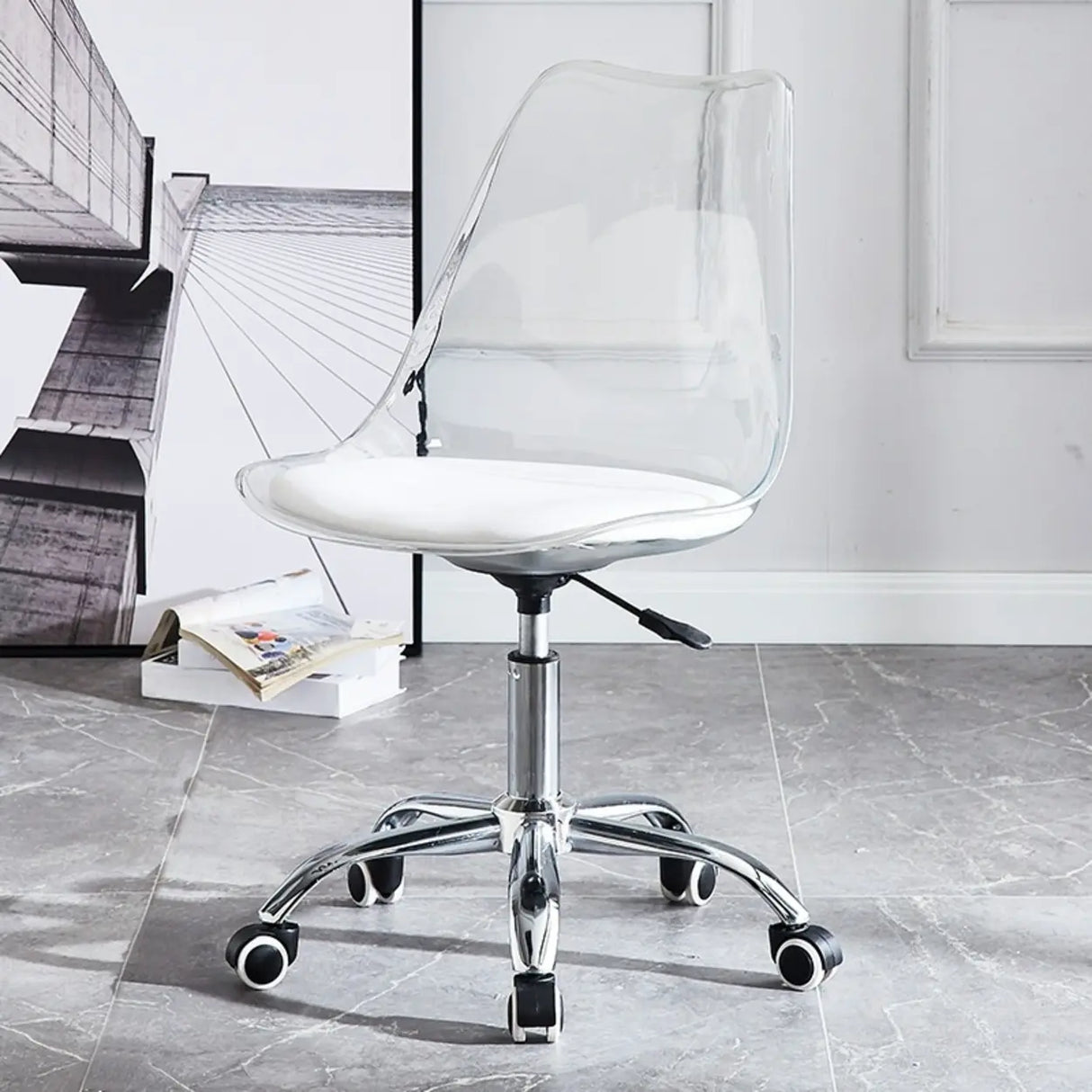Ergonomic Faux Leather Seating Office Chair with Wheels Image - 5