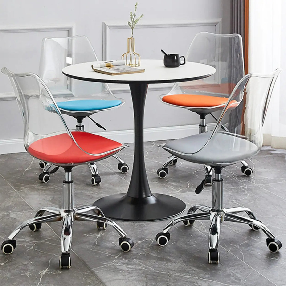 Ergonomic Faux Leather Seating Office Chair with Wheels Image - 6