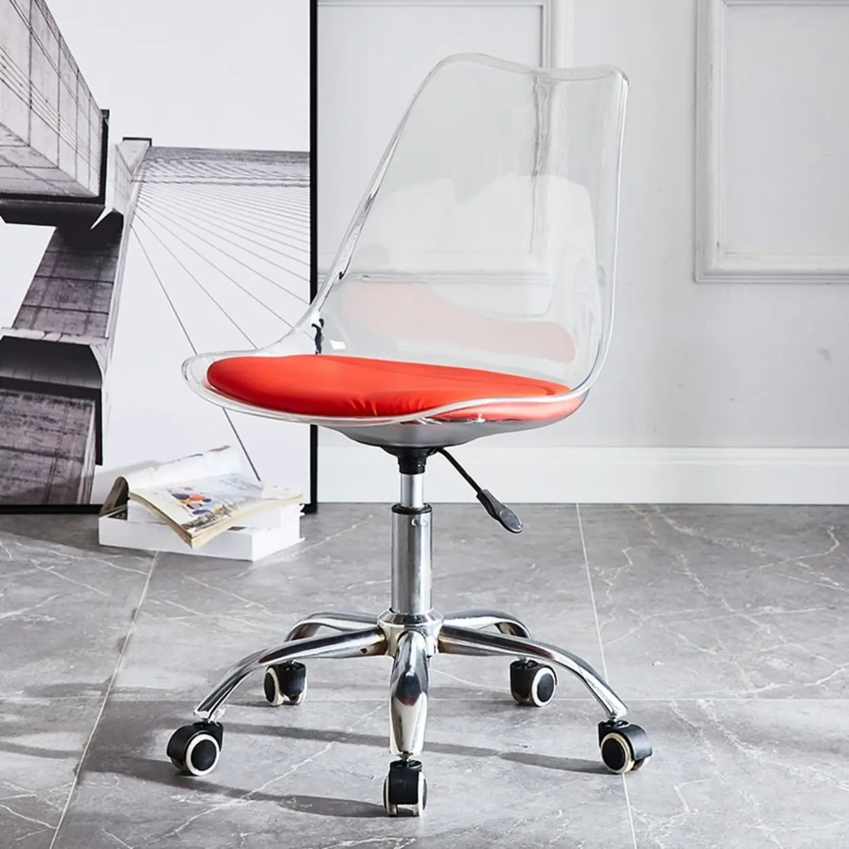 Ergonomic Faux Leather Seating Office Chair with Wheels Image - 7