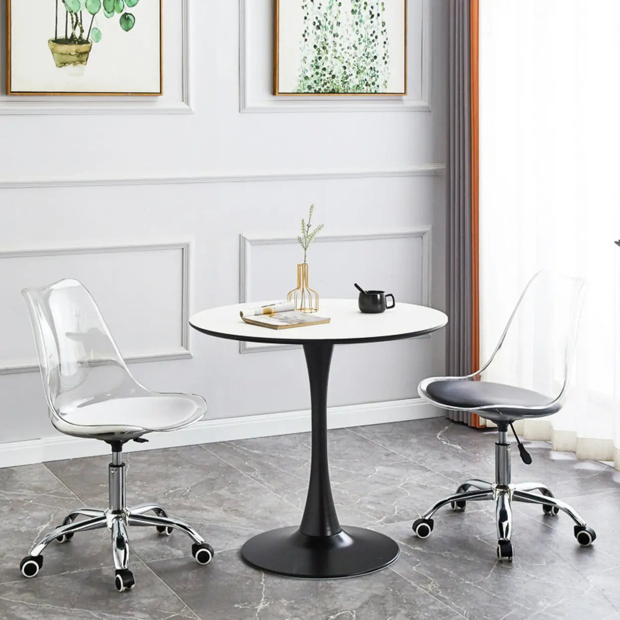 Ergonomic Faux Leather Seating Office Chair with Wheels Image - 8