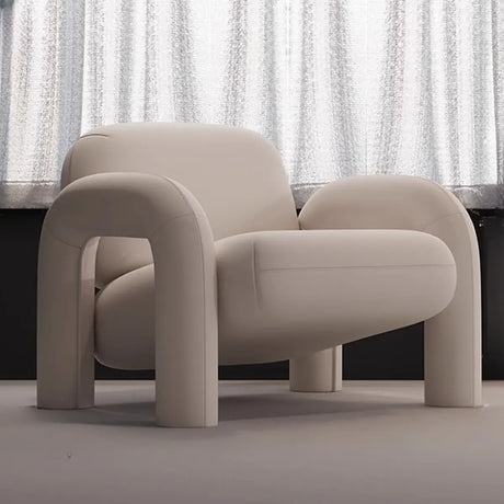 Ergonomic Flannel Fixed Back Foam Fill Arm Chair Image - 2