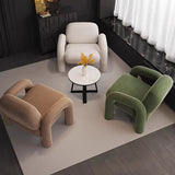 Ergonomic Flannel Fixed Back Foam Fill Arm Chair Image - 4