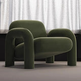 Ergonomic Flannel Fixed Back Foam Fill Arm Chair Image - 5