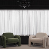 Ergonomic Flannel Fixed Back Foam Fill Arm Chair Image - 6