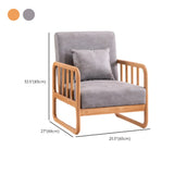Ergonomic Gray Cotton Linen Sled Arm Chair with Pillow Image - 10
