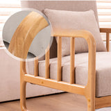 Ergonomic Gray Cotton Linen Sled Arm Chair with Pillow Image - 8