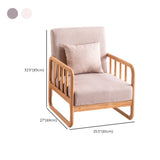 Ergonomic Gray Cotton Linen Sled Arm Chair with Pillow #size