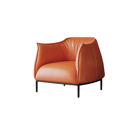 Ergonomic Gray Water Resistant Leather Accent Chair Image - 2