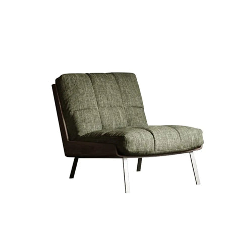 Ergonomic Green Cotton Linen Flared Arm Lounge Chair Image - 2