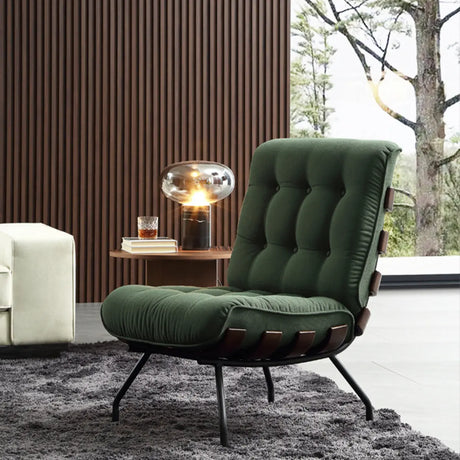 Ergonomic Green Tufted Back Spider Base Side Chair Image - 1
