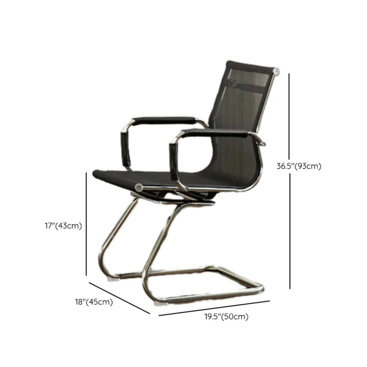 Ergonomic High-Back Black Mesh Leather Office Chair 