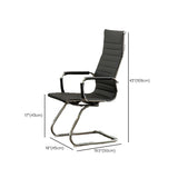 Ergonomic High-Back Black Mesh Leather Office Chair Image - 24
