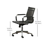Ergonomic High-Back Black Mesh Leather Office Chair Image - 25