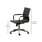 Ergonomic High-Back Black Mesh Leather Office Chair Image - 26
