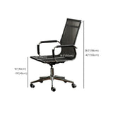 Ergonomic High-Back Black Mesh Leather Office Chair Image - 27
