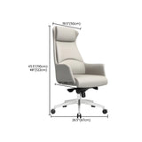 Ergonomic High-Back Leather Silver Frame Office Chair #size