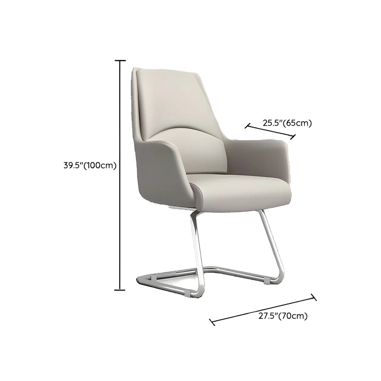 Ergonomic High-Back Leather Silver Frame Office Chair Image - 16