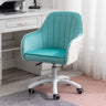 Ergonomic Leather Home Pink Compact Swivel Office Chair Image - 15